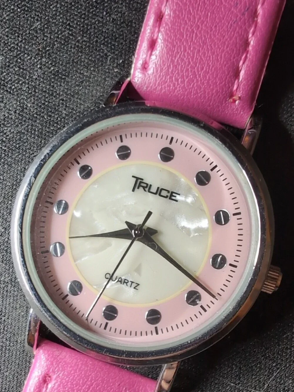 Truce Women's Quartz Wristwatch with Pink Wrist Band